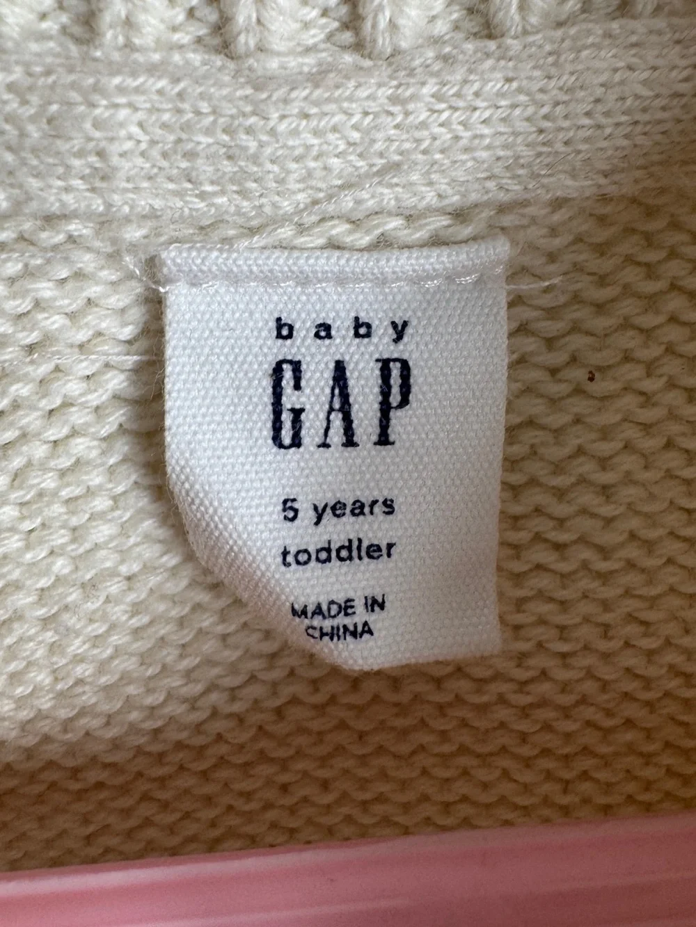 GAP Toddler Stripe Mockneck Sweater, Chino Beige, Size 5T